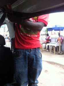 Kotoko memorabilia shirt being rocked by a mate.... 2-0 they beat Hearts. And T-Shirts to make the occasion?