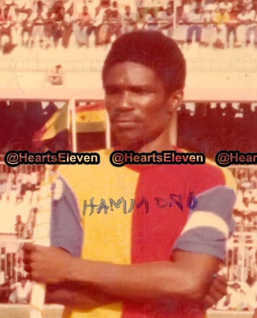 Robert Hammond leading Hearts in the 1979 Africa Club Champions Cup series final in Accra